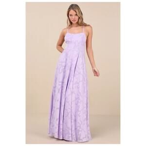 NWT Lulus Let There Be Romance Lavender Burnout Floral Maxi Dress Gala Size M